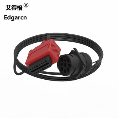 トラックのためのObd2ケーブルへの赤い自動車配線用ハーネスJ1939 9 ピンドイツ