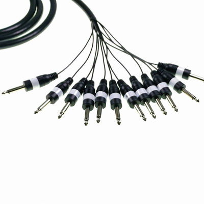 Premium HD-SUB 15pin Male Connector to 12 Mono 1/4" Male Plugs Audio Cable Harness