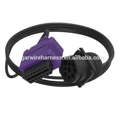 Durable 9-Pin Deutsch Connector J1939 to OBD2 Adapter Cable with IP68 Waterproof and Customized Length for Heavy-Duty Use
